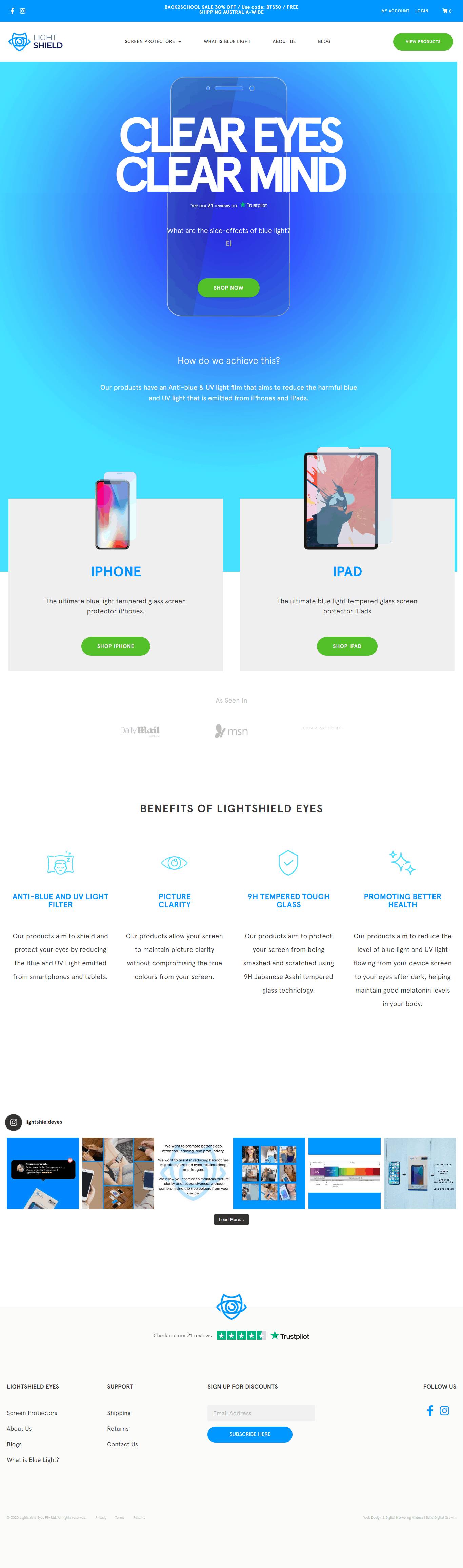 Lightshield Eyes Web Design