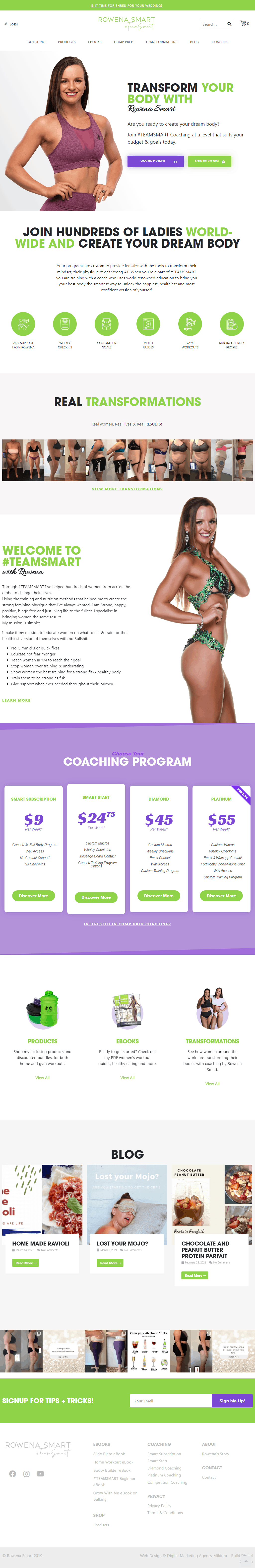 Rowena Smart Online Coaching Web Design