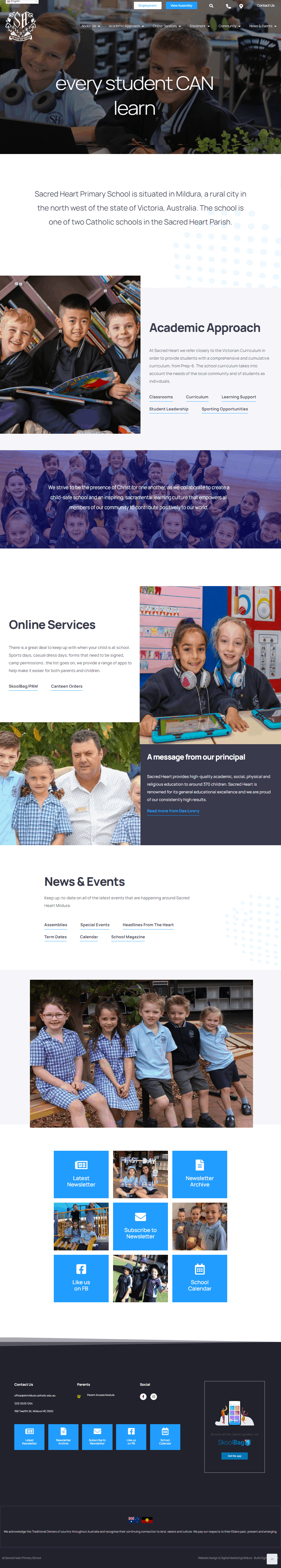 Sacred Heart Primary School Web Design