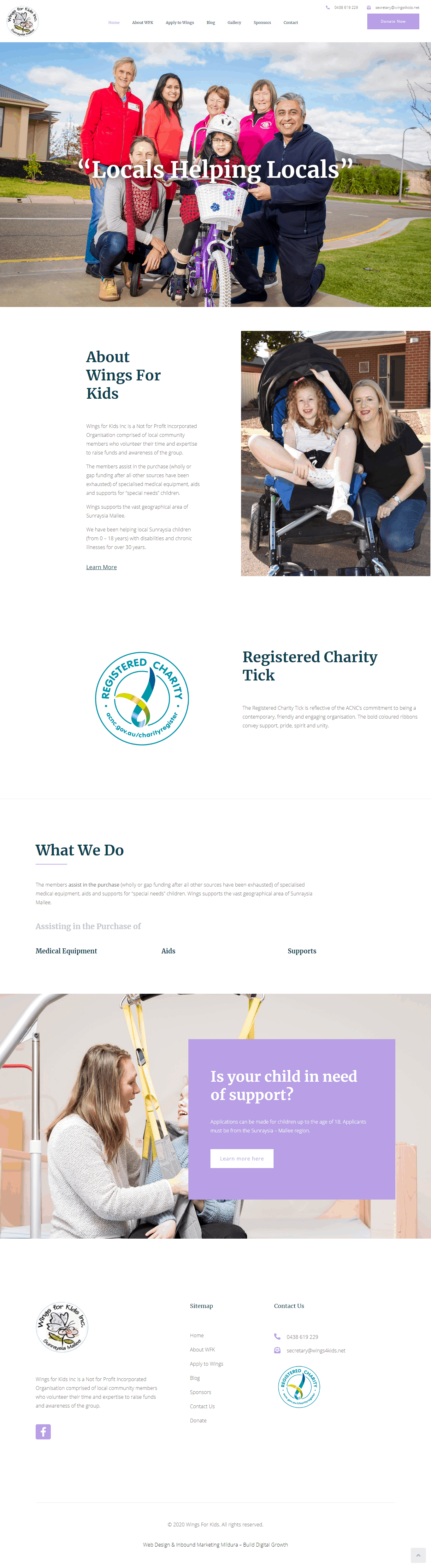 Wings 4 Kids Web Design