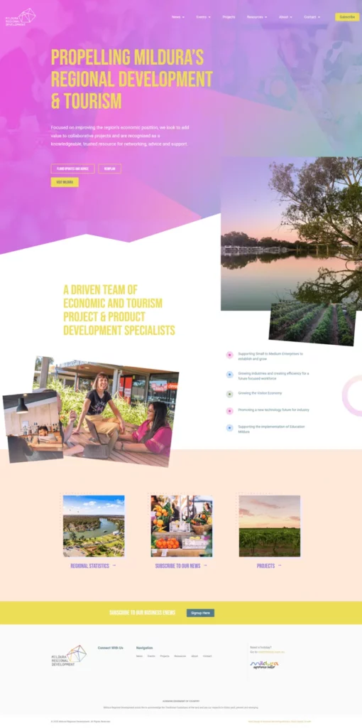 Website Design & Development for Mildura Regional Development